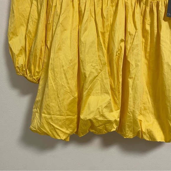 Eloquii Dress Women’s Size 16 Yellow Bubble hem Puff Sleeve Mini Dress NWT - Picture 6 of 15